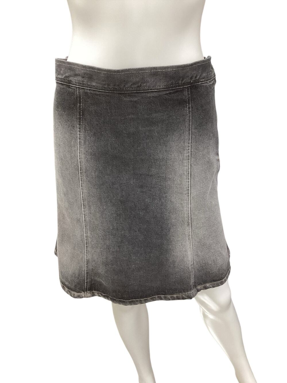 Vintage Marc Jacobs Skirt SZ 10 100% Cotton Denim Side Buttons Knee Length Black